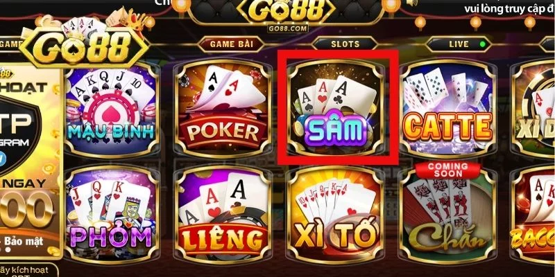 Hướng dẫn cách chơi bài Sâm GO88 trực tuyến